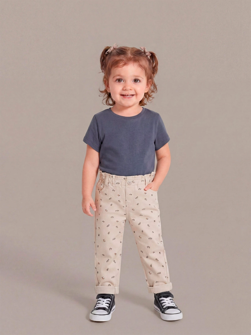 PANTALÓN NIÑA BABY HARVEST ALGODÓN BAGGY - 1