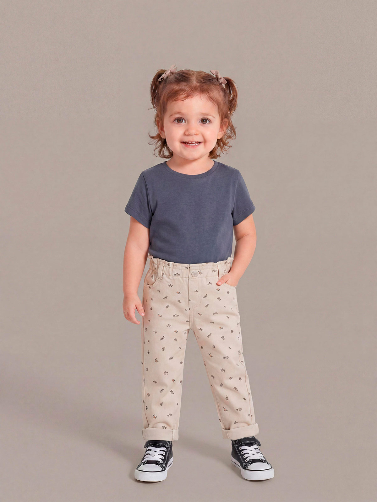 PANTALÓN NIÑA BABY HARVEST ALGODÓN BAGGY - 1