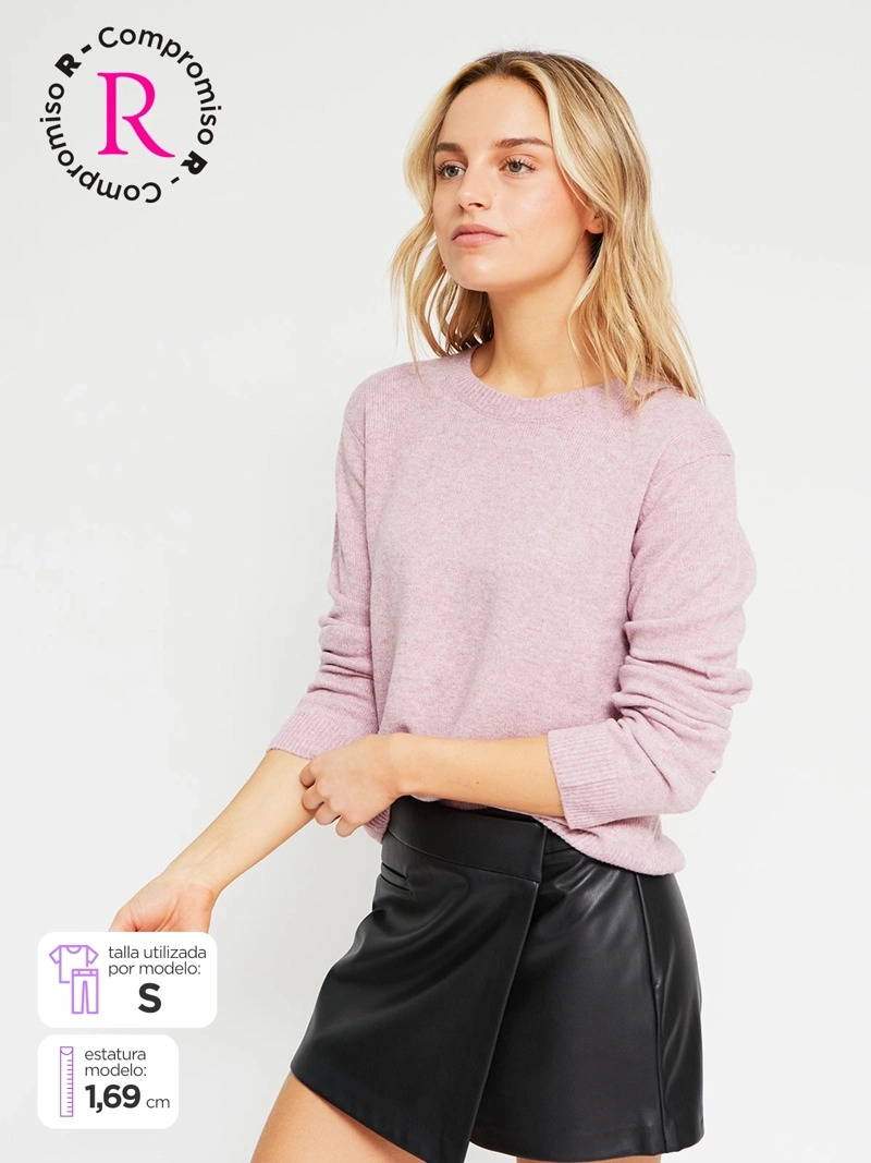 SWEATER MUJER INDEX MANGA LARGA BÁSICO - 1