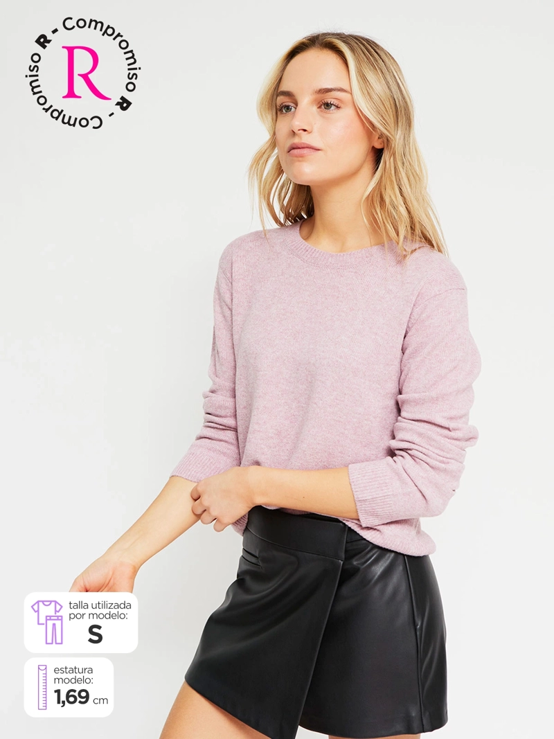 SWEATER MUJER INDEX MANGA LARGA BÁSICO - 1