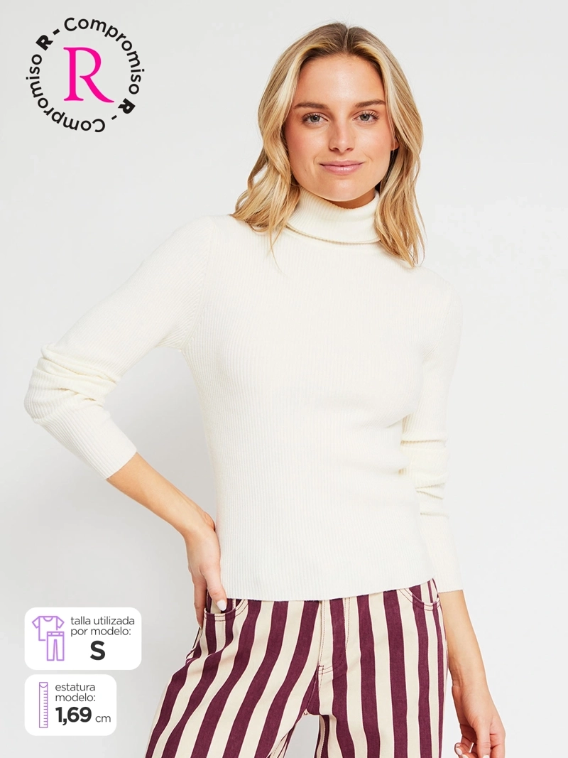 SWEATER MUJER INDEX MANGA LARGA BÁSICO - 1