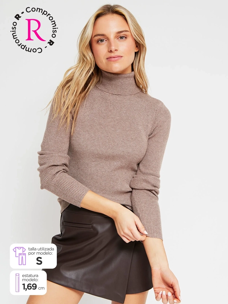 SWEATER MUJER INDEX MANGA LARGA BÁSICO - 1