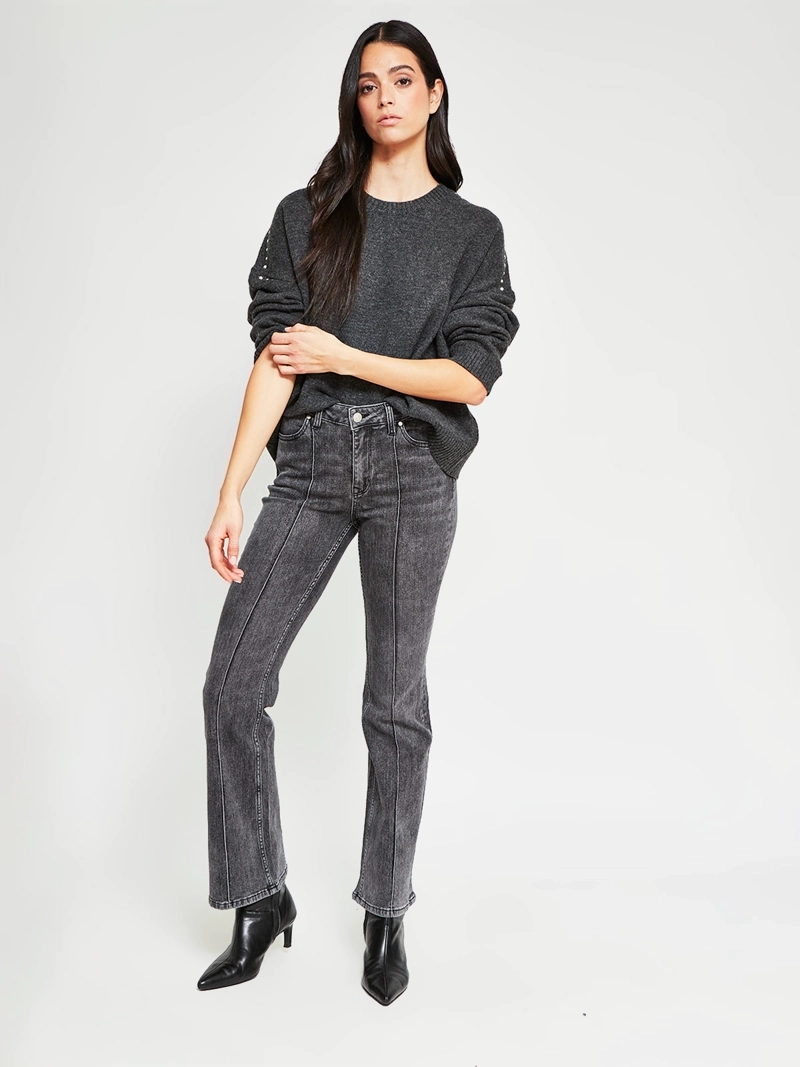 SWEATER MUJER INDEX MANGA LARGA TACHAS - 5