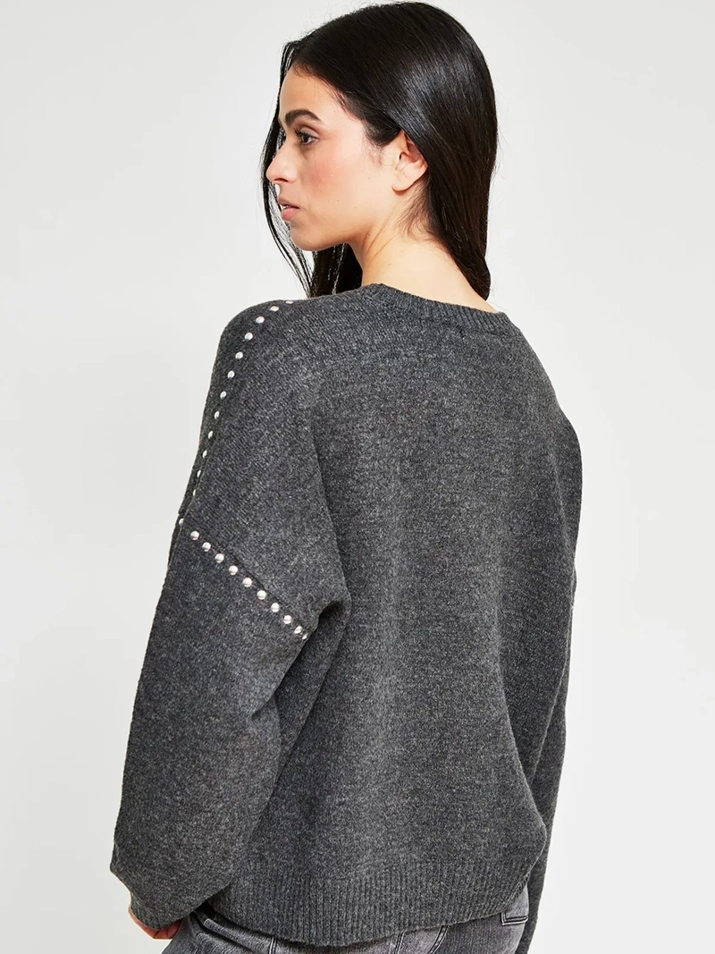 SWEATER MUJER INDEX MANGA LARGA TACHAS - 3