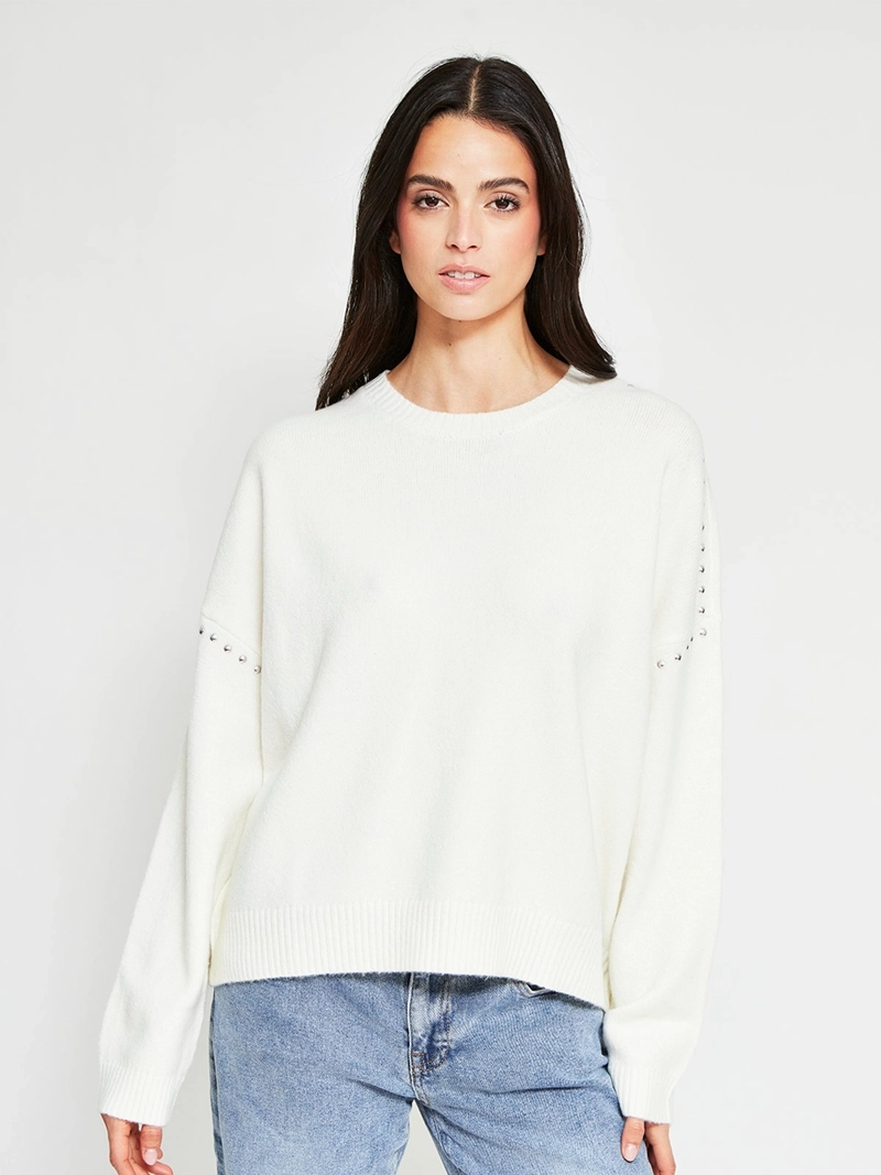 SWEATER MUJER INDEX MANGA LARGA TACHAS - 2