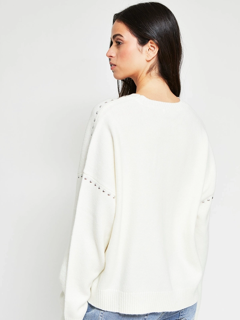 SWEATER MUJER INDEX MANGA LARGA TACHAS - 3