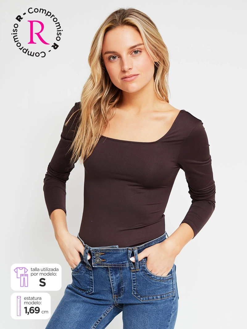 BODY MUJER INDEX ESCOTE CUADRADO MANGA LARGA - 1