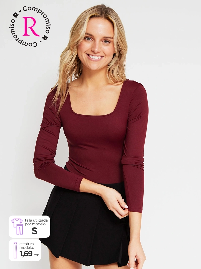 BODY MUJER INDEX ESCOTE CUADRADO MANGA LARGA - 1