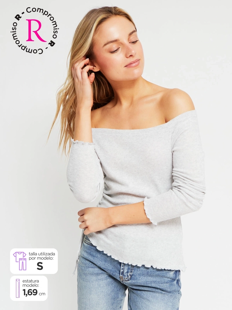 POLERA MUJER INDEX MANGA LARGA ASIMÉTRICA - 1