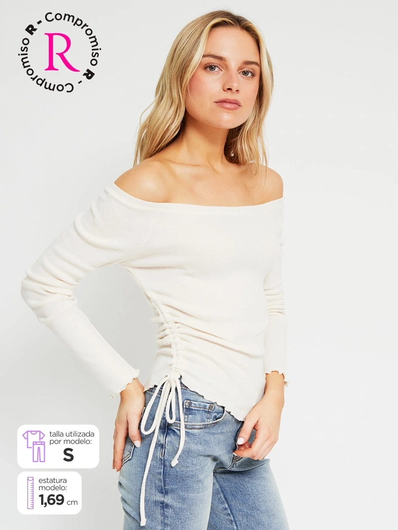 POLERA MUJER INDEX MANGA LARGA ASIMÉTRICA - 1