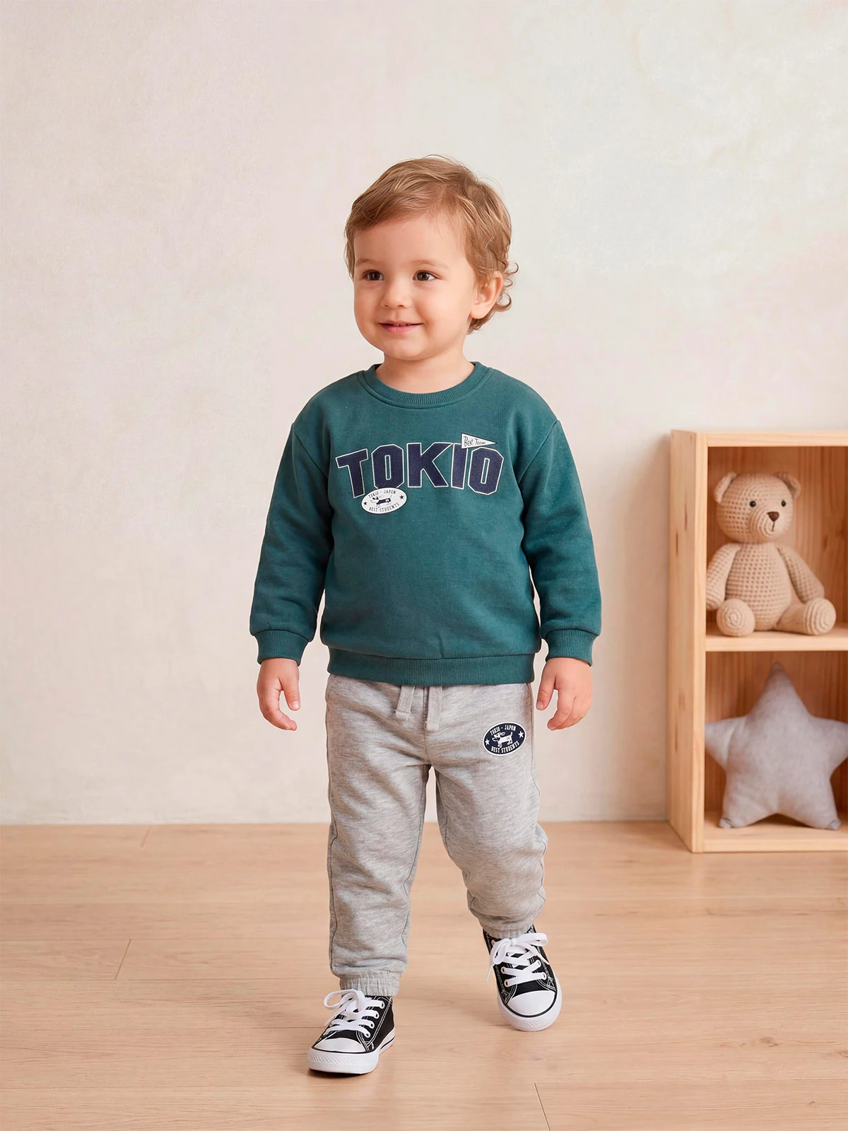 BABY HARVEST CONJUNTO POLERÓN + PANTALÓN DE BUZO NIÑO BABY HARVEST ALGODÓN