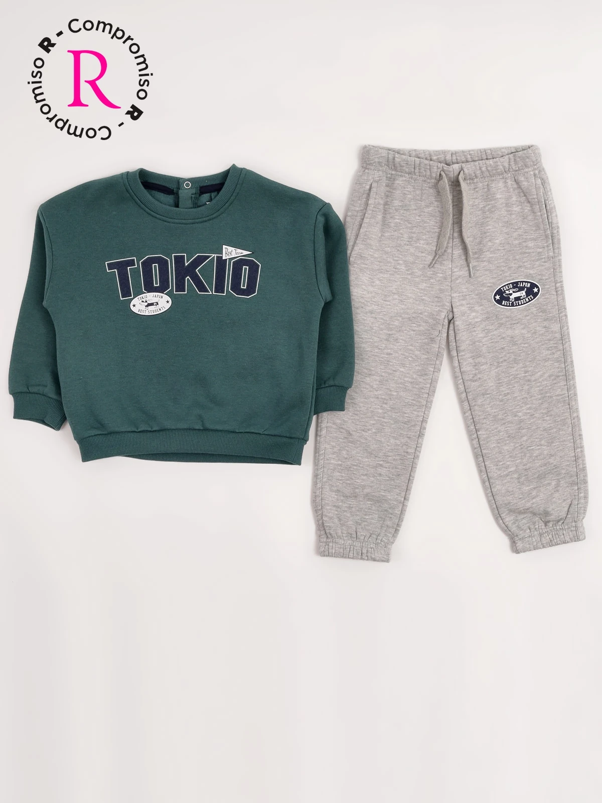 CONJUNTO POLERÓN + PANTALÓN DE BUZO NIÑO BABY HARVEST ALGODÓN  - 3