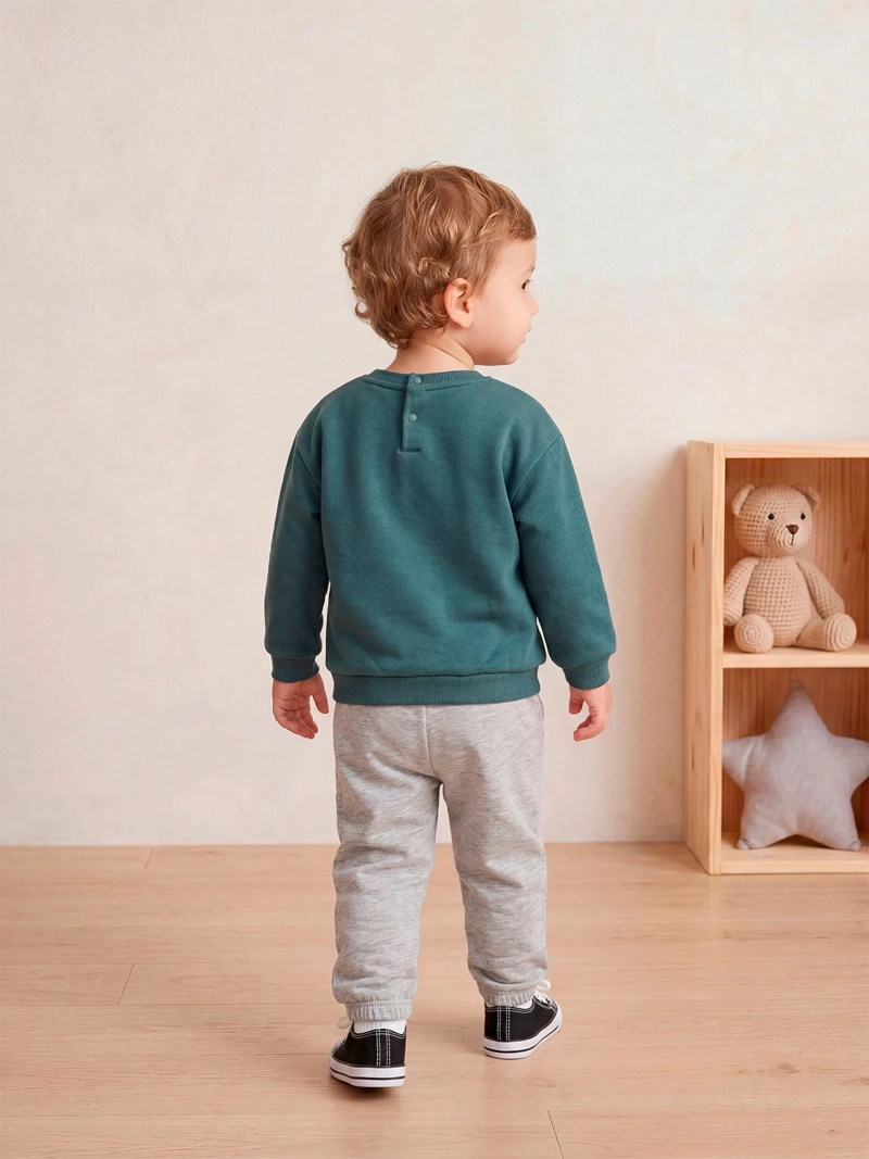 CONJUNTO POLERÓN + PANTALÓN DE BUZO NIÑO BABY HARVEST ALGODÓN  - 2