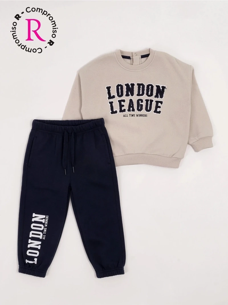 CONJUNTO POLERÓN + PANTALÓN DE BUZO NIÑO BABY HARVEST ALGODÓN  - 3