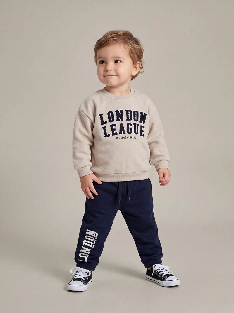 CONJUNTO POLERÓN + PANTALÓN DE BUZO NIÑO BABY HARVEST ALGODÓN  - 1