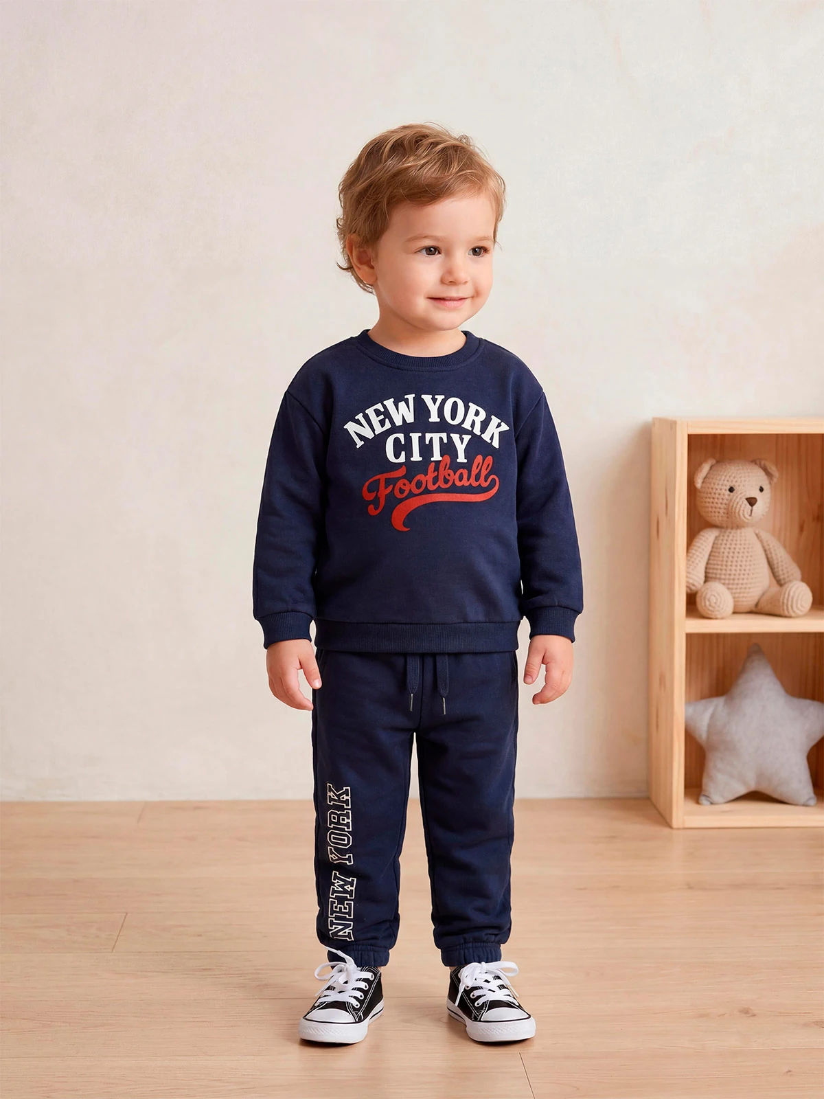 BABY HARVEST CONJUNTO POLERÓN + PANTALÓN DE BUZO NIÑO BABY HARVEST ALGODÓN