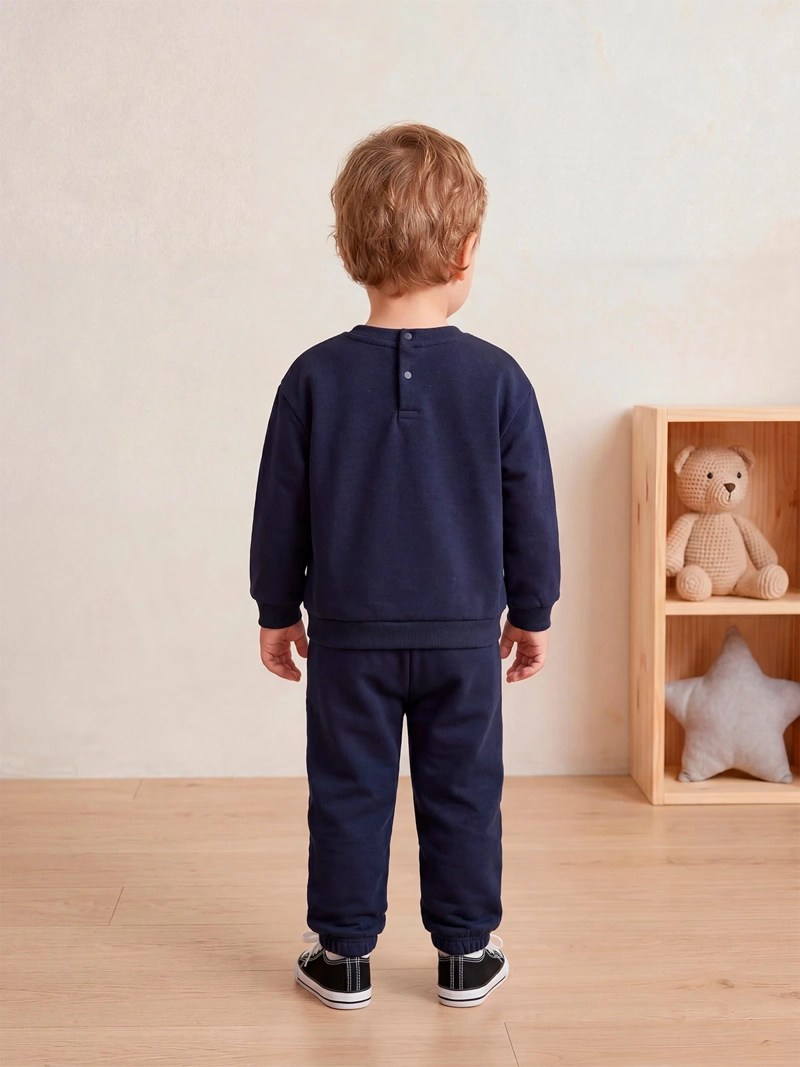 CONJUNTO POLERÓN + PANTALÓN DE BUZO NIÑO BABY HARVEST ALGODÓN  - 2