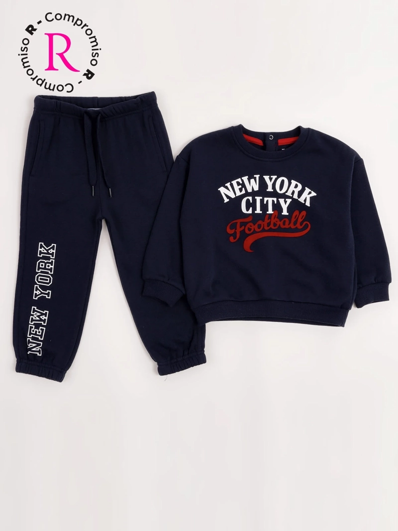 CONJUNTO POLERÓN + PANTALÓN DE BUZO NIÑO BABY HARVEST ALGODÓN  - 3