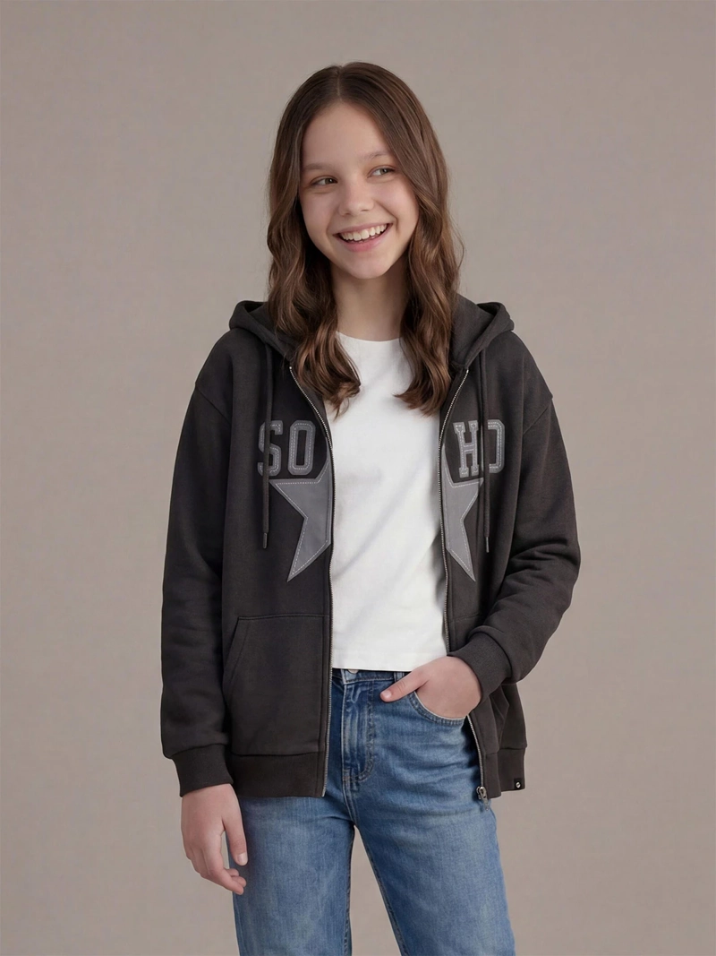 INDEX TEEN POLERÓN NIÑA INDEX TEEN CIERRE PARCHES ESTRELLA
