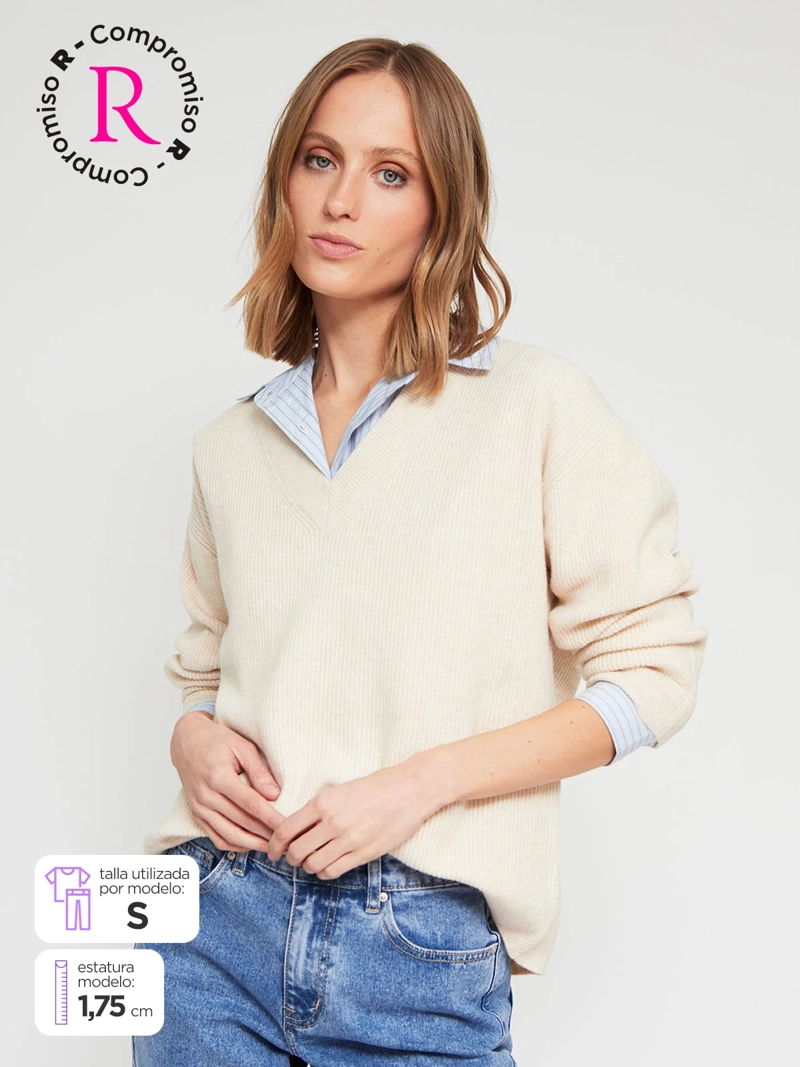 SWEATER MUJER MARQUIS CUELLO EN V - 1
