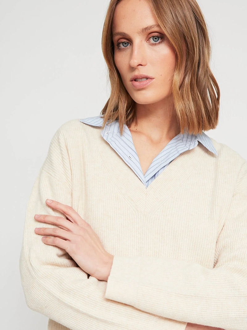 SWEATER MUJER MARQUIS CUELLO EN V - 4