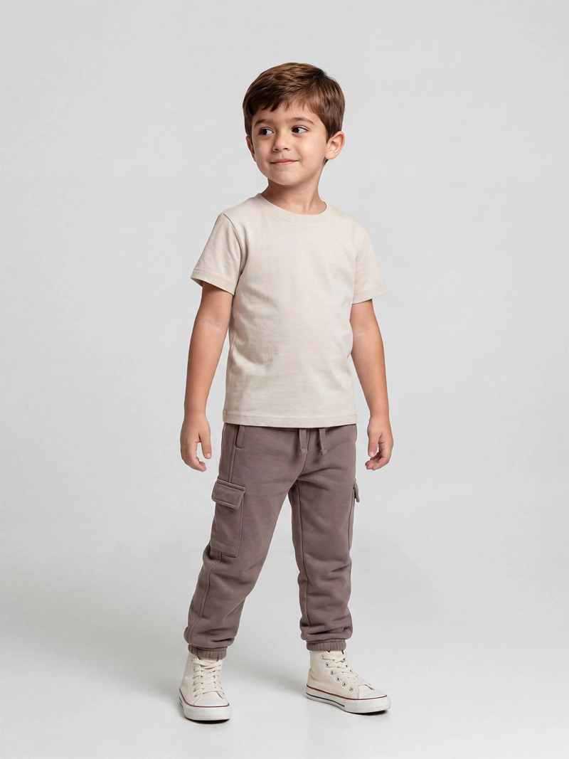 PANTALÓN DE BUZO NIÑO HARVEST BOLSILLO CARGO - 1