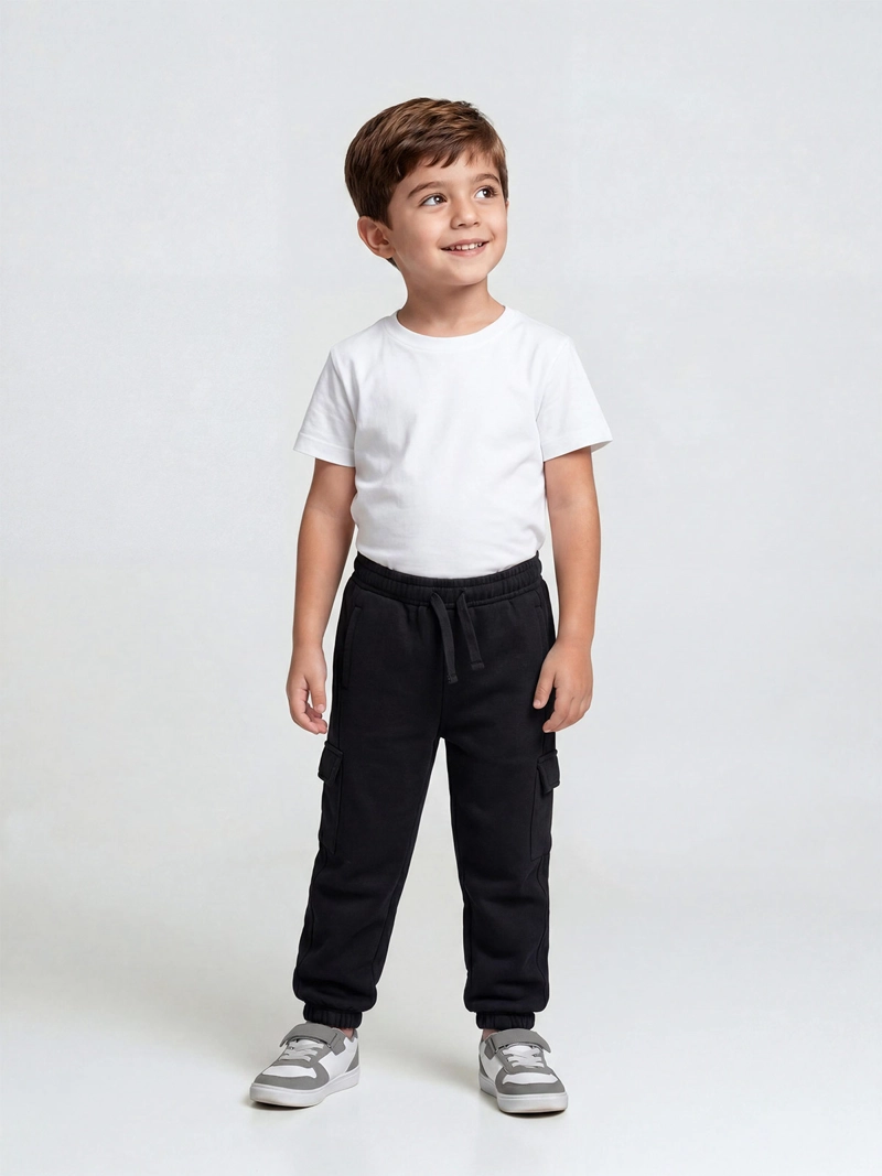 PANTALÓN DE BUZO NIÑO HARVEST BOLSILLO CARGO - 1