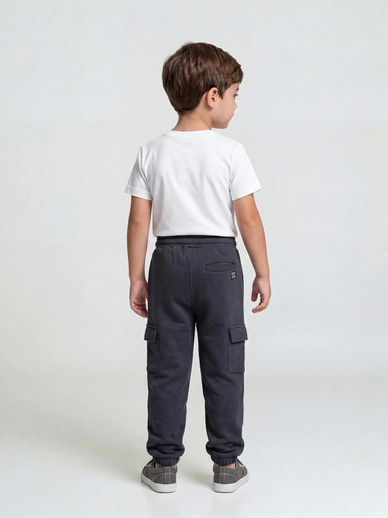 PANTALÓN DE BUZO NIÑO HARVEST BOLSILLO CARGO - 2