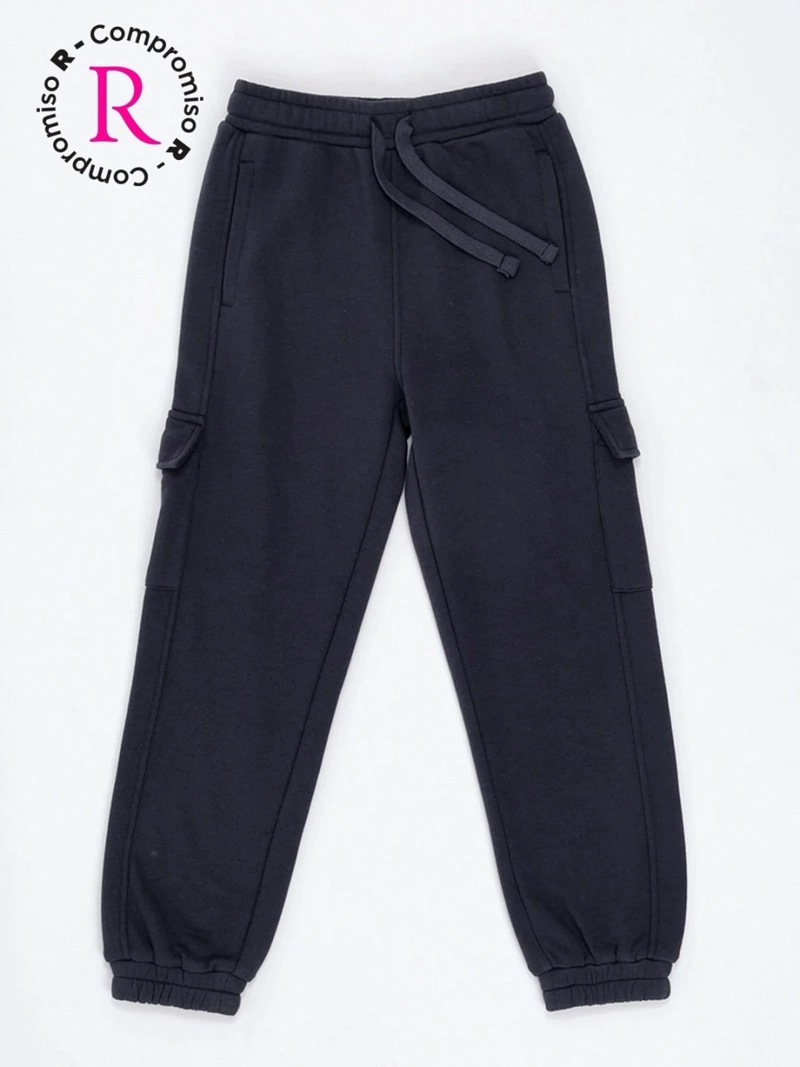 PANTALÓN DE BUZO NIÑO HARVEST BOLSILLO CARGO - 3
