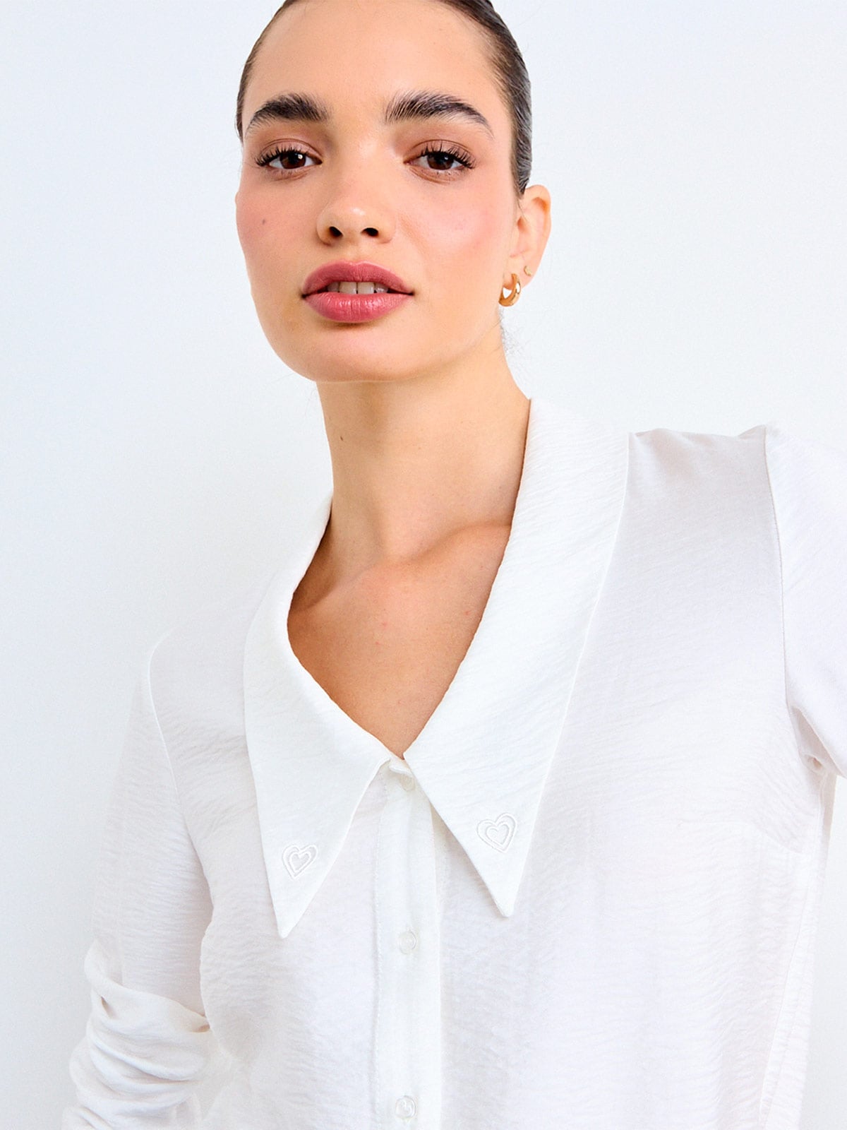 BLUSA MUJER IO ALGODÓN MANGA LARGA BORDADO POPELINA - 5