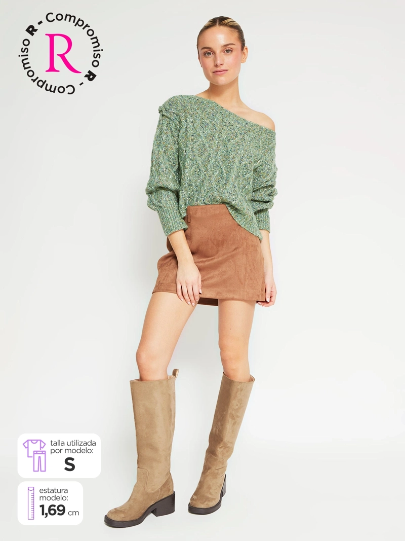 FALDA MUJER INDEX CORTA EFECTO PIEL - 1