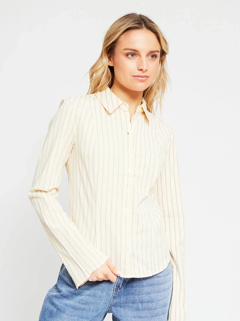 BLUSA MUJER INDEX ALGODÓN MANGA LARGA ENTALLADA - 2