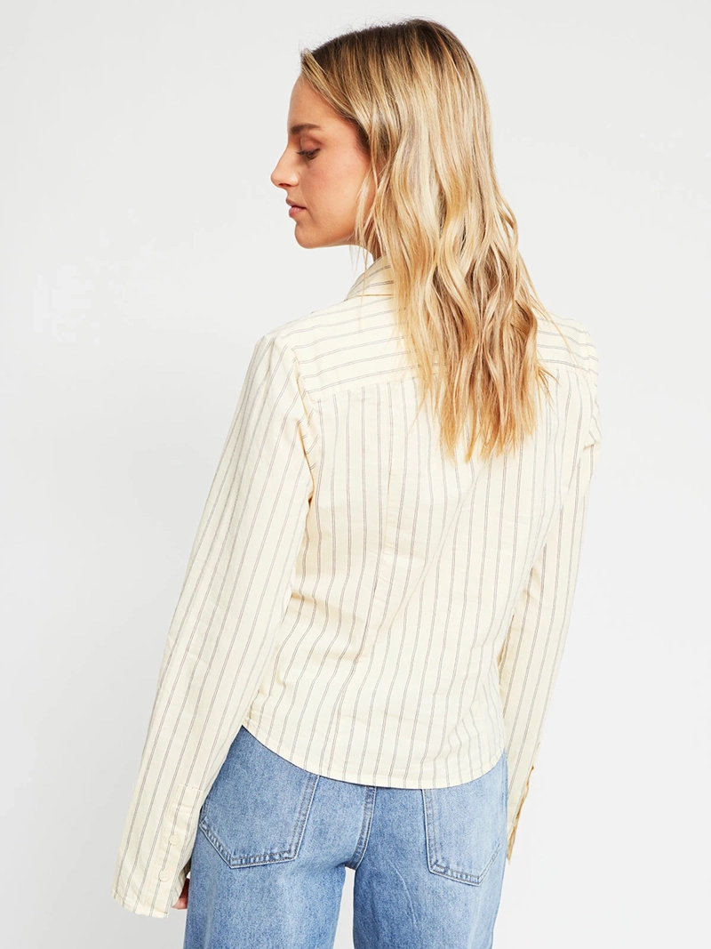 BLUSA MUJER INDEX ALGODÓN MANGA LARGA ENTALLADA - 3