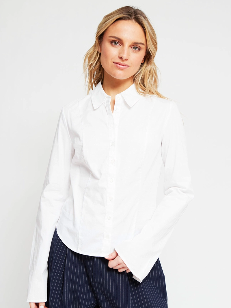 BLUSA MUJER INDEX ALGODÓN MANGA LARGA ENTALLADA - 2