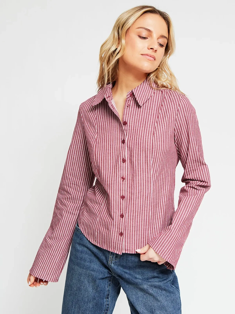 BLUSA MUJER INDEX ALGODÓN MANGA LARGA ENTALLADA - 2