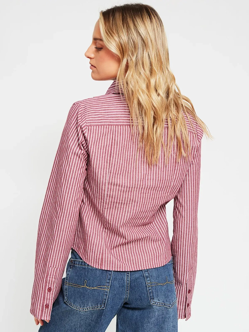 BLUSA MUJER INDEX ALGODÓN MANGA LARGA ENTALLADA - 3