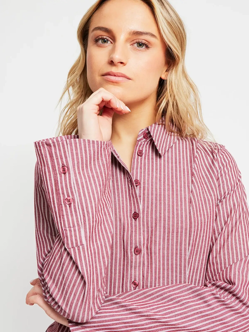 BLUSA MUJER INDEX ALGODÓN MANGA LARGA ENTALLADA - 4