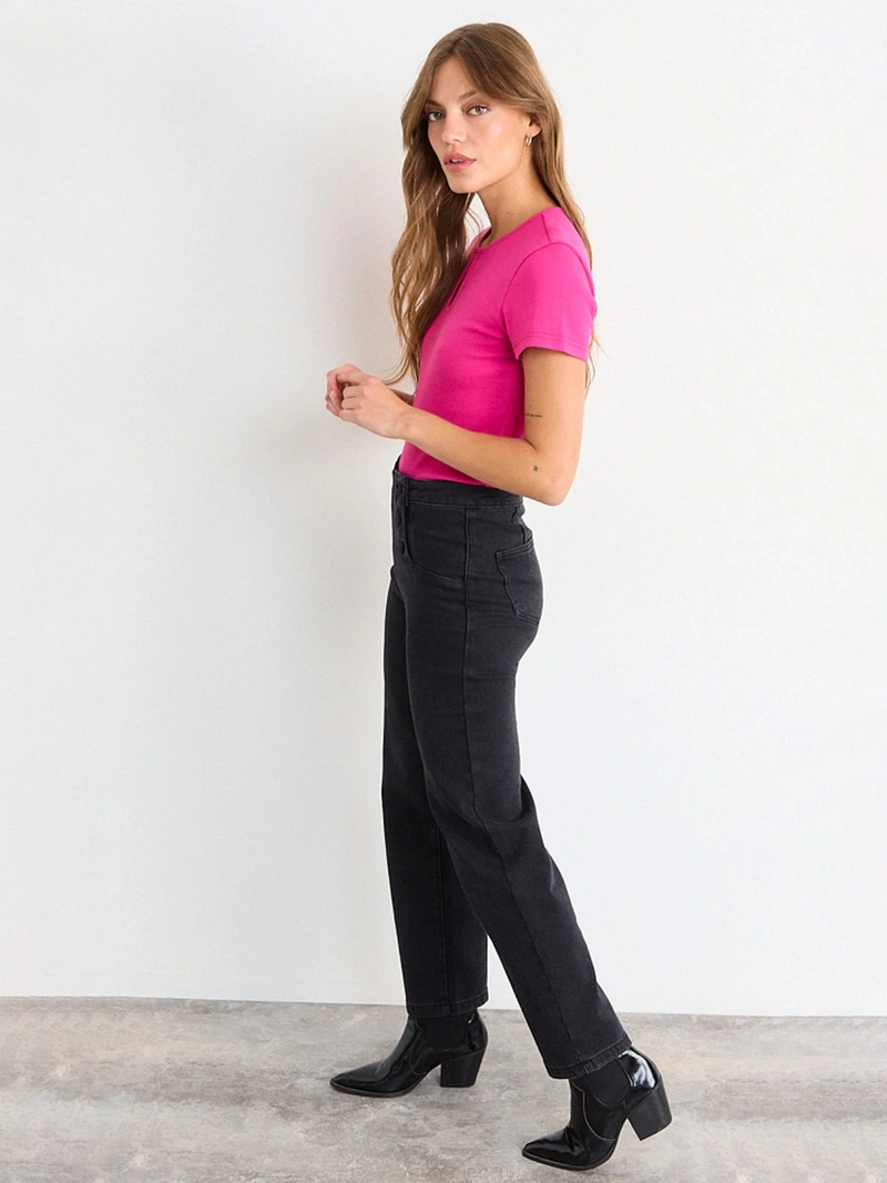 POLERA MUJER IO ALGODÓN RIB CROP - 2