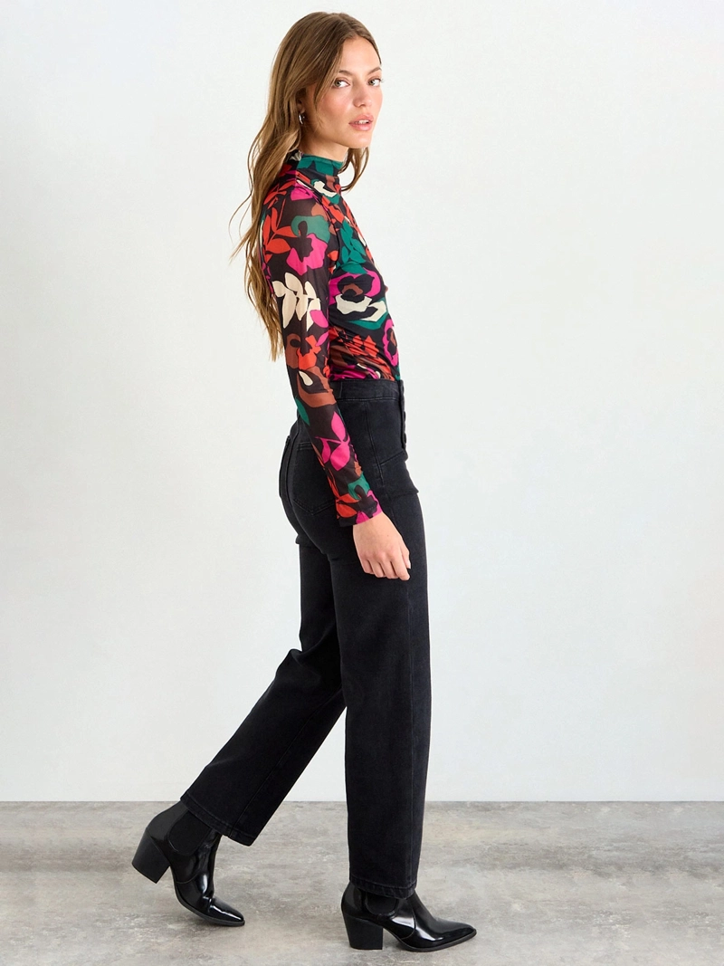 POLERA MUJER IO MANGA LARGA MALLA ESTAMPADO - 2
