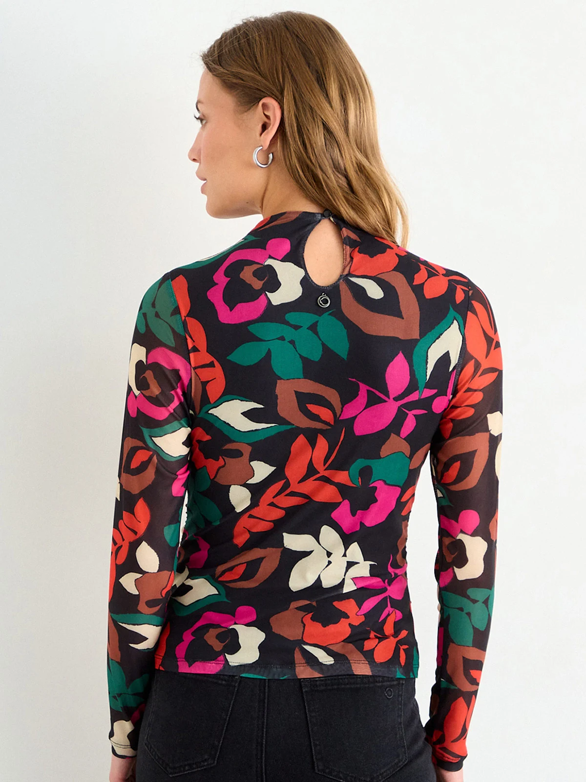 POLERA MUJER IO MANGA LARGA MALLA ESTAMPADO - 4