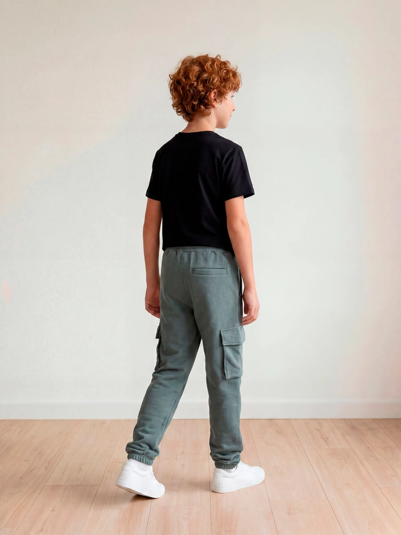 PANTALÓN DE BUZO NIÑO CLOUDBREAK ALGODÓN BOLSILLO CARGO - 2