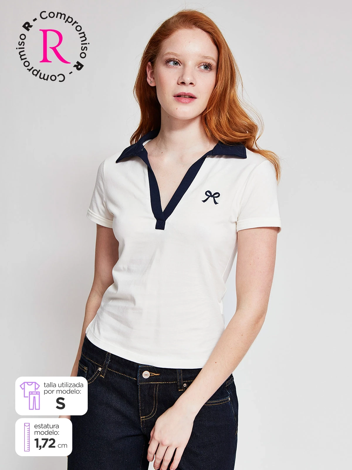 POLERA MUJER INDEX ALGODÓN CUELLO POLO MANGA CORTA