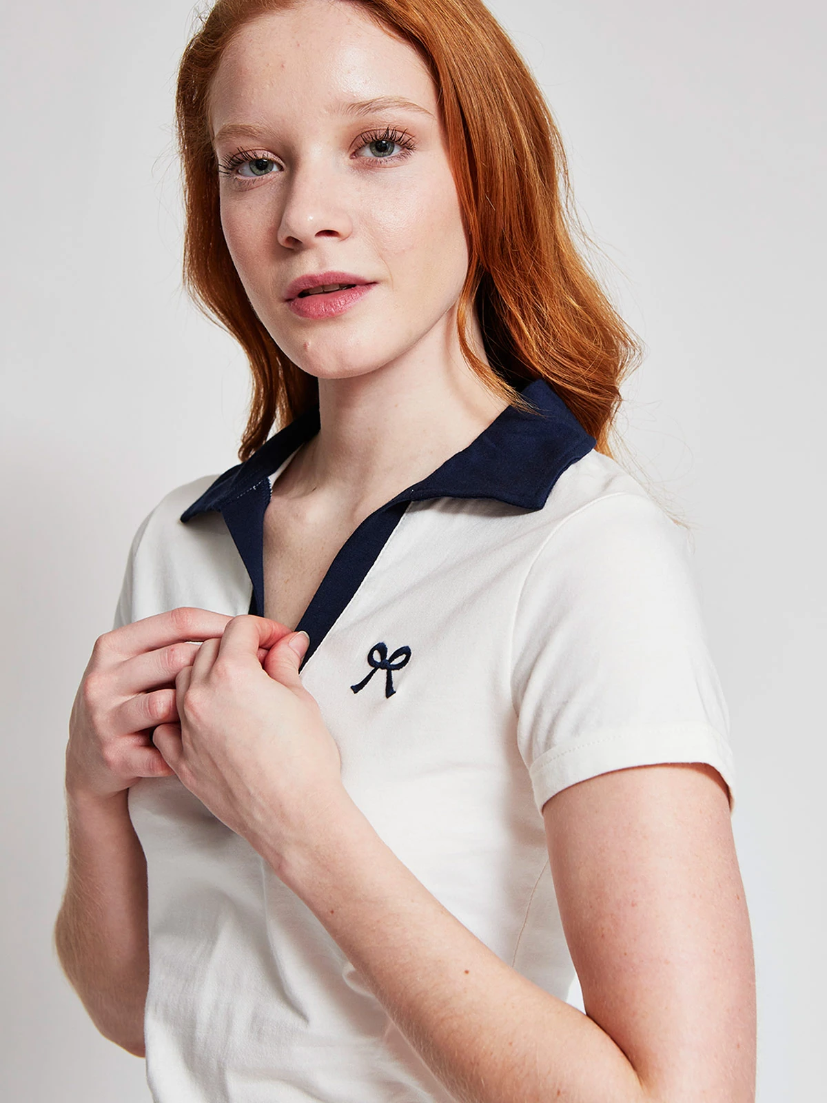 POLERA MUJER INDEX ALGODÓN CUELLO POLO MANGA CORTA - 3
