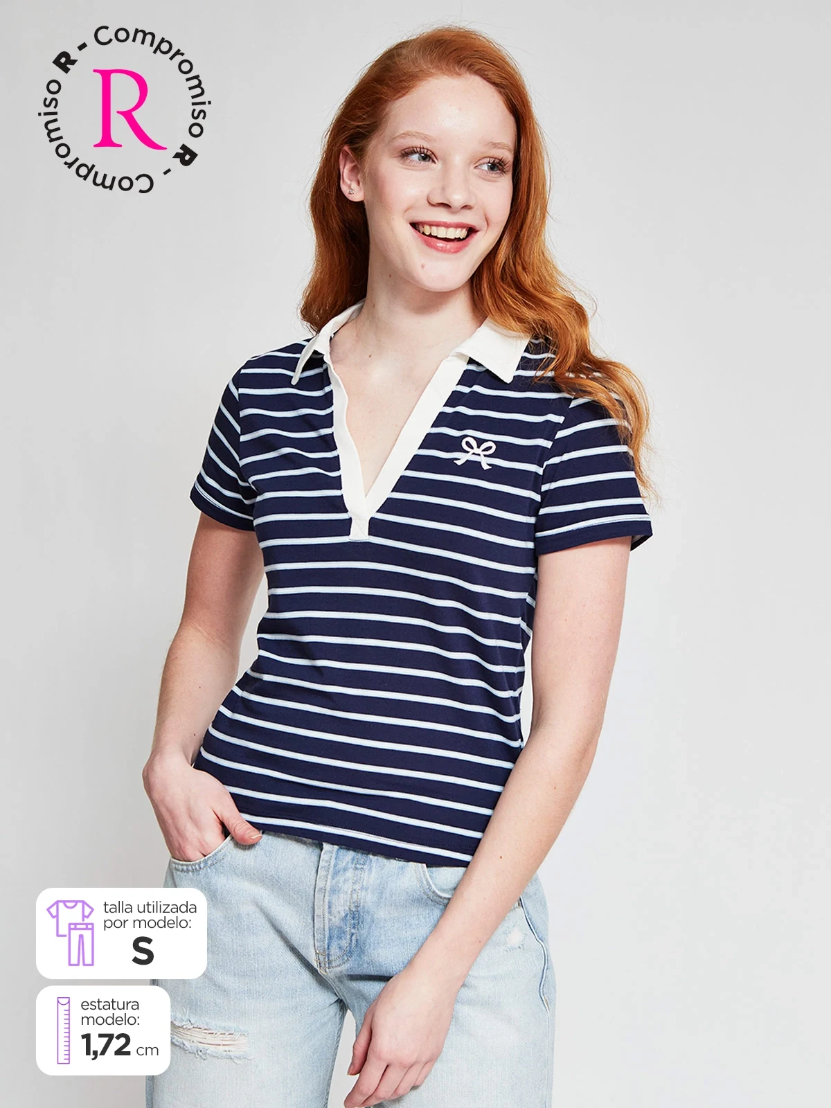 POLERA MUJER INDEX ALGODÓN CUELLO POLO MANGA CORTA