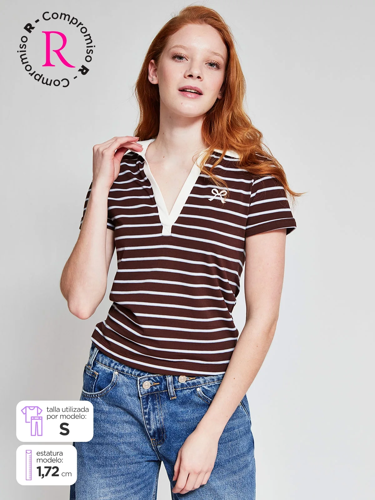 POLERA MUJER INDEX ALGODÓN CUELLO POLO MANGA CORTA - 1