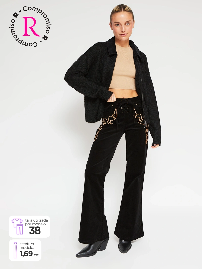 PANTALÓN MUJER BARBADOS ALGODÓN CINTA - 1