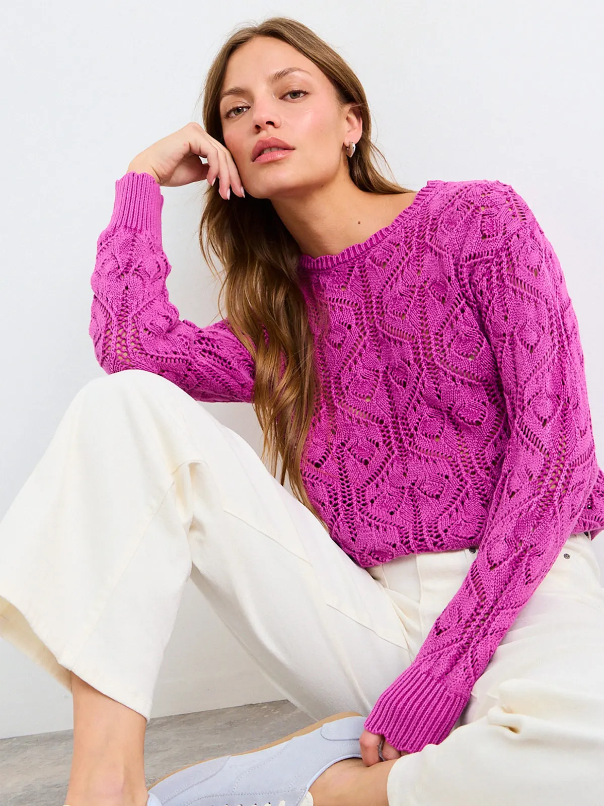 SWEATER MUJER IO ALGODÓN LISO - 1