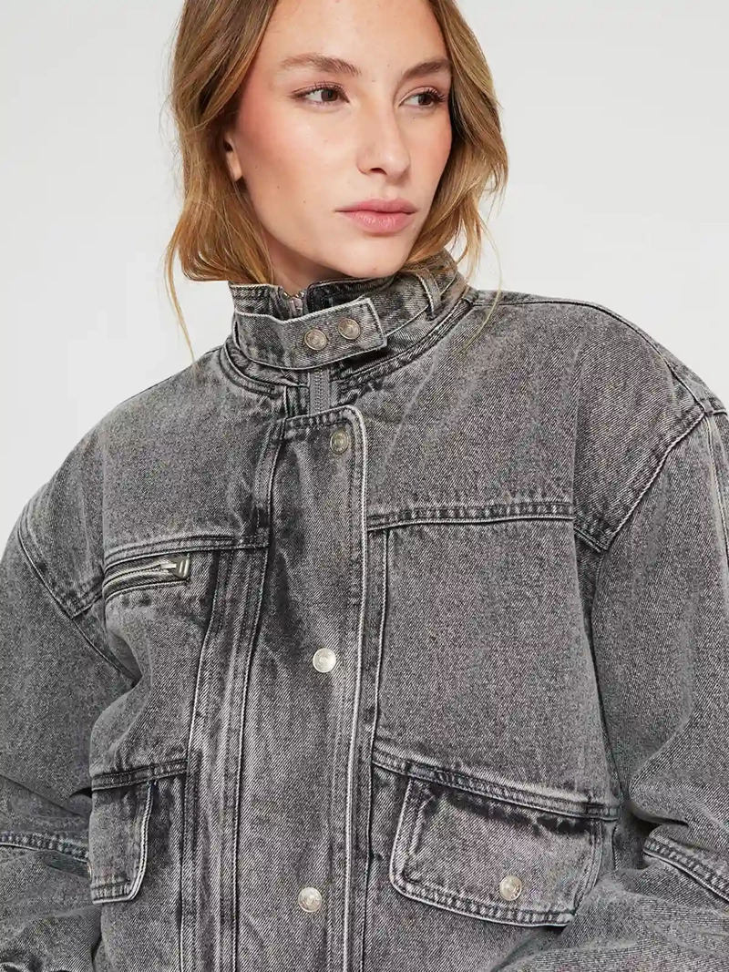 CHAQUETA MUJER INDEX ALGODÓN BOMBER DENIM - 3