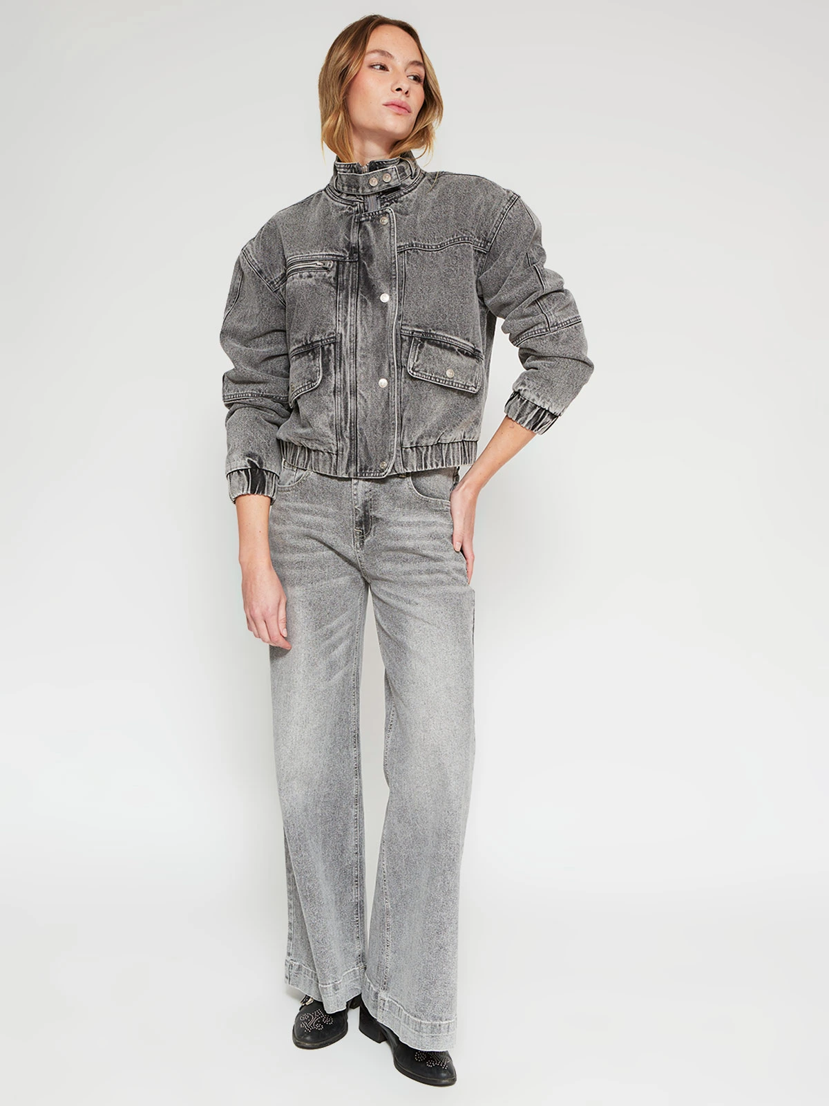 CHAQUETA MUJER INDEX ALGODÓN BOMBER DENIM - 4
