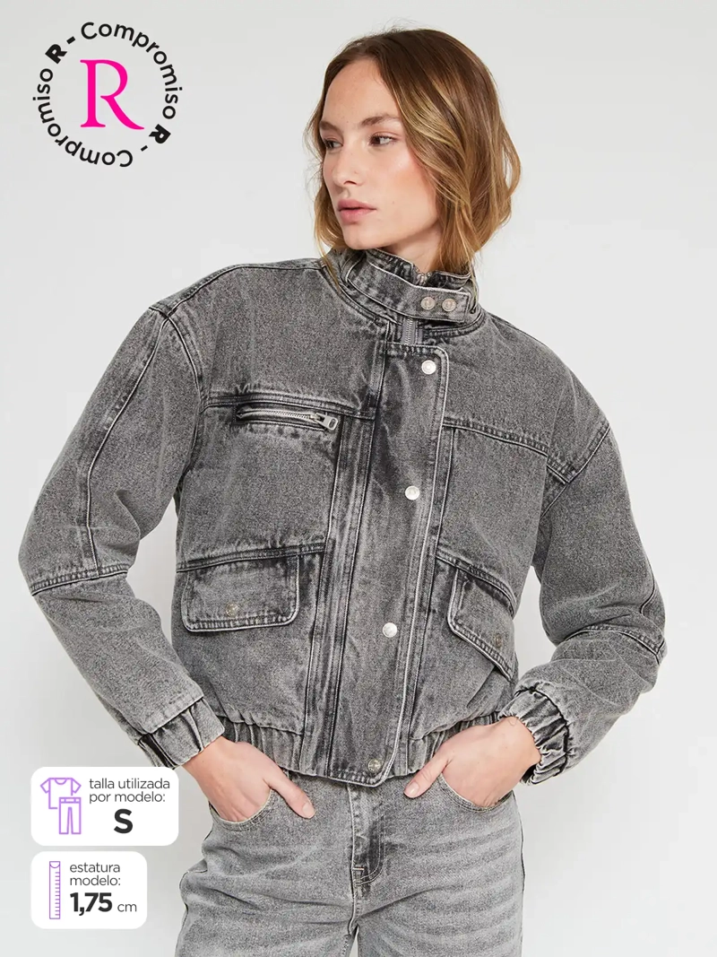 CHAQUETA MUJER INDEX ALGODÓN BOMBER DENIM